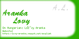 aranka lovy business card